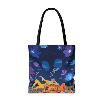 🌙🌺 The Midnight Garden Dreamers Tote Bag – Art Deco Nocturne