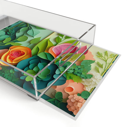 Summer Blooms and Fresh Vegetables Acrylic Serving Tray