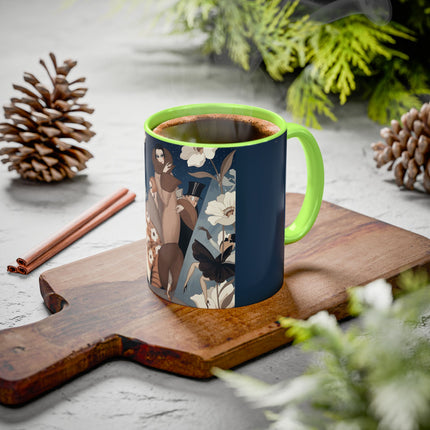 🌸✨ The Midnight Magnolia Masquerade Colorful Mug – Art Deco Nocturne