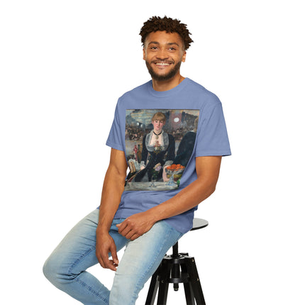 A Bar at the Folies-Bergère by Edouard Manet Unisex Garment-Dyed T-shirt