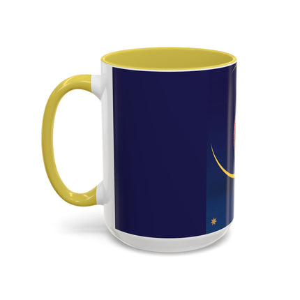 Moonlit Reflections Colorful Mug (11oz, 15oz) – Celestial Elegance, Art Deco Beauty & Dreamy Style