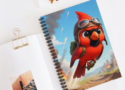 Cardinal Dive Bomber Spiral Notebook - Ruled Line