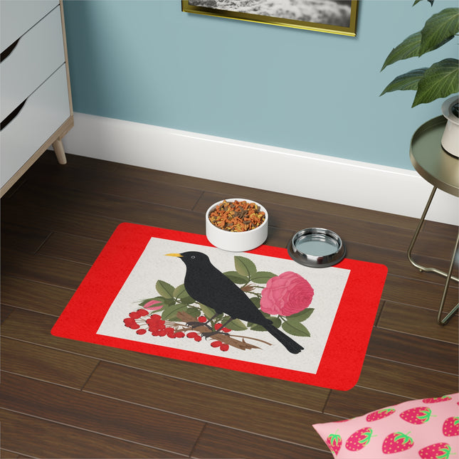 Blackbird & Rose Pet Food Mat – Berry Feast & Elegant Garden