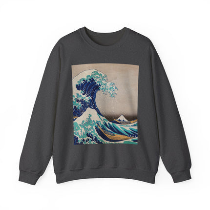The Great Wave off Kanagawa by Katsushika Hokusai Heavy Blend™ Crewneck Sweatshirt