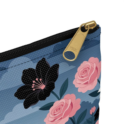 🌹🎭 The Rose Masquerade Promenade Accessory Pouch – Art Deco Floral Elegance
