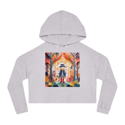 Cat in Boots in the Enchanted Forest Cropped Hooded Sweatshirt