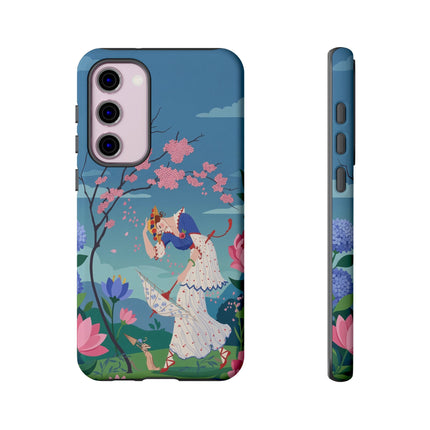 🌸☂️ The Lady Of The Falling Blossoms Phone Case – Art Deco Garden Whimsy