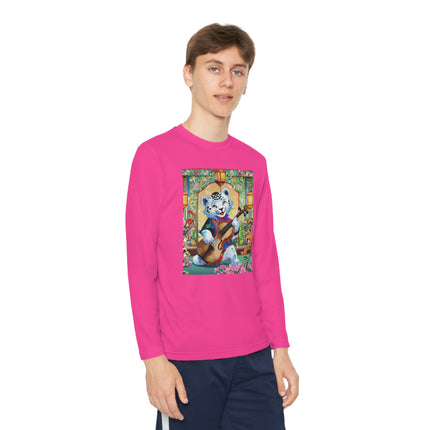 Melodies of the Snow Lion Cub Youth Long Sleeve Competitor Tee – Musical Magic & Enchanted Adventure