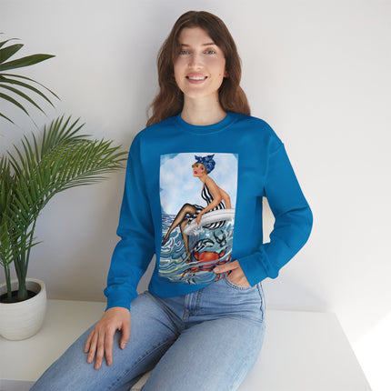 Playful Waves and Fashion Follies Heavy Blend™ Crewneck Sweatshirt