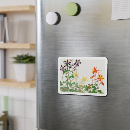 Aquilegia Flowers by Tanigami Kônan Die-Cut Magnets (5 Sizes)