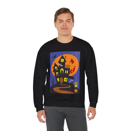 Halloween Night at the Haunted House Unisex Heavy Blend™ Crewneck Sweatshirt