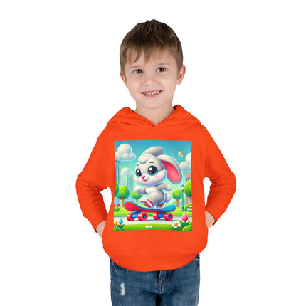 Skateboard Bunny Adventure Toddler Pullover Fleece Hoodie