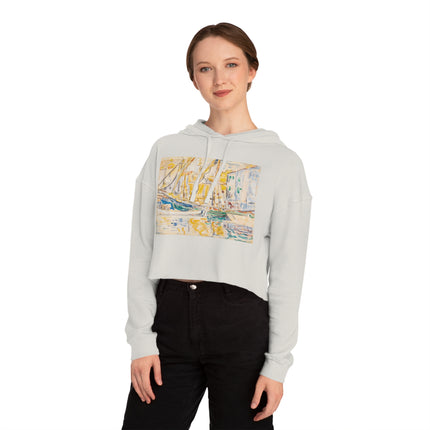 Saint-Tropez by Paul Signac Women’s Cropped Hooded Sweatshirt