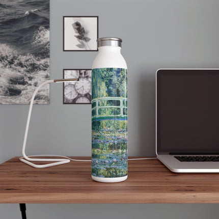Water Lilies and Japanese Bridge by Claude Monet Slim Water Bottle