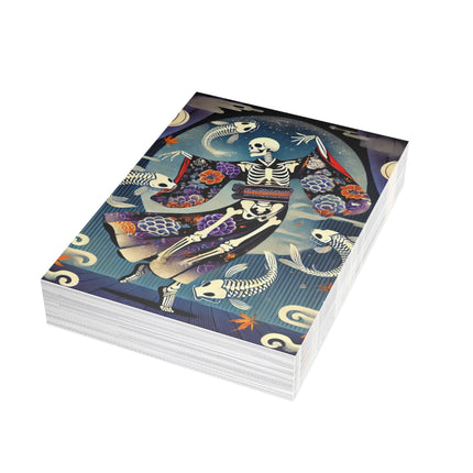 Skeleton Kabuki Performer Postcards (envelopes included) - Bundles of 10, 30, 50 Pieces