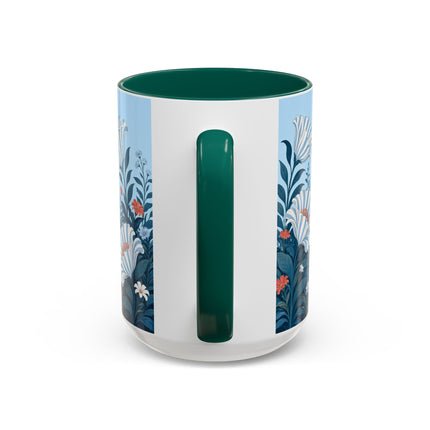 🎨💙 The Enchanted Garden Artist Colorful Mug – Art Deco Floral Whimsy