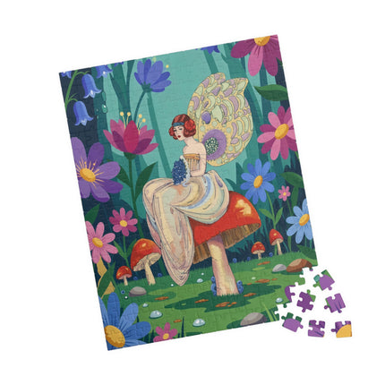 🧚🍄 The Lady Of The Enchanted Mushroom Forest Puzzle – Art Deco Fairy Garden Fantasy
