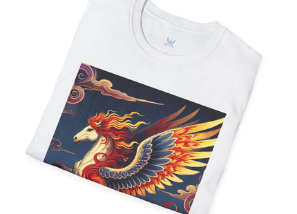 Flame-Winged Horse at Sunset Unisex Softstyle T-Shirt