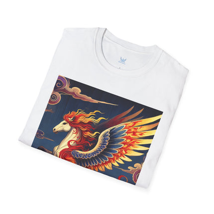 Flame-Winged Horse at Sunset Softstyle T-Shirt