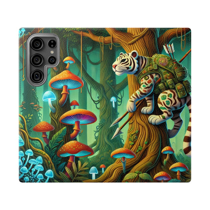 🐅🌿 Silent Stripes Flip Case – Stealth, Grace & Enchanted Forest