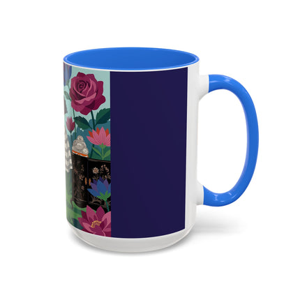 The Lady Of The Lotus Garden Colorful Mugs – Art Deco Botanical Elegance