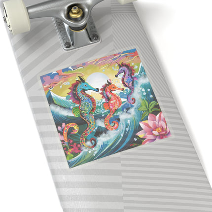 Seahorse Symphony Kiss-Cut Stickers (4 Sizes)