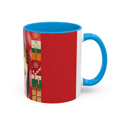 ❤️ The Lady Of The Candlelit Christmas Alcove Colorful Mug – Art Deco Holiday Elegance