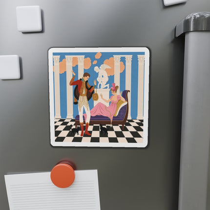 🐈🏛️ The Grand Salon Courtship Die-Cut Magnets – Art Deco Neoclassical Romance