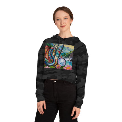 Wisdom's Guardian Cropped Hooded Sweatshirt
