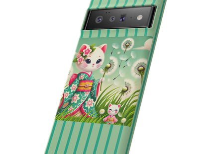 Geisha Kitten and the Dandelion Phone Cases