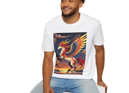 Flame-Winged Horse at Sunset Unisex Softstyle T-Shirt