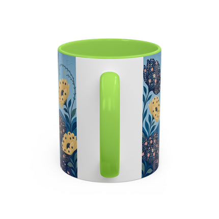 🌼🦋 The Enchanted Butterfly Garden Promenade Colorful Mug – Art Deco Floral Whimsy