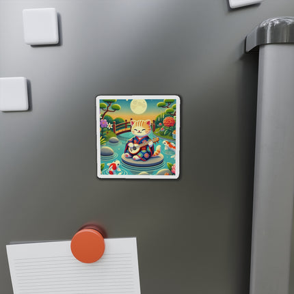 Melodic Kitten by the Koi Pond Die-Cut Magnets (5 Sizes)
