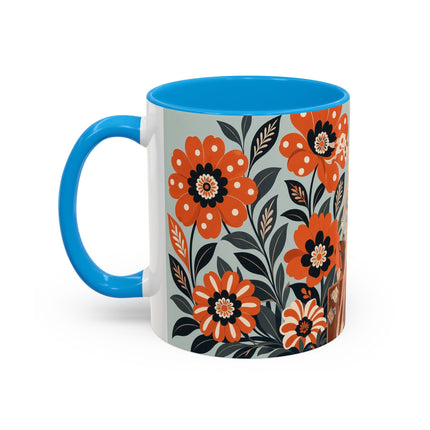 🧳🌼 The Grand Floral Voyage Colorful Mug – Art Deco Travel Elegance
