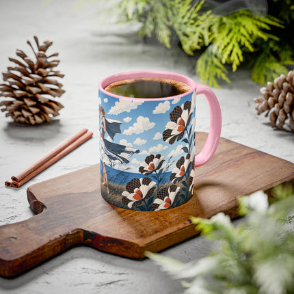 🌊🌼 The Windswept Seaside Promenade Colorful Mug – Art Deco Coastal Elegance