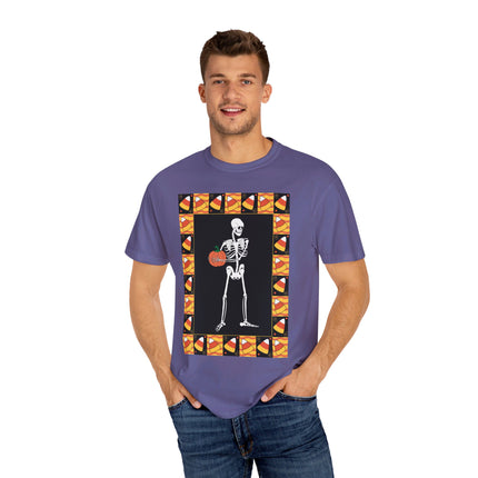 Candy Corn Skeleton Unisex Garment-Dyed T-shirt