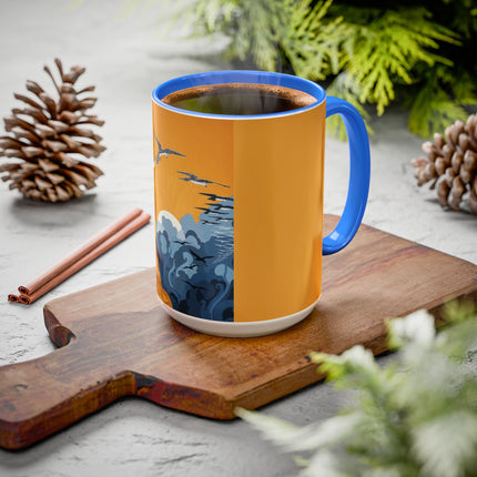Falcon Mistress Colorful Mugs – Art Deco Majesty & Mythic Freedom