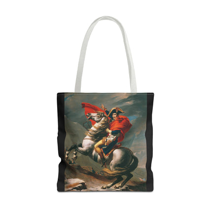Napoleon Crossing the Alps by Jacques-Louis David Tote Bag (AOP)