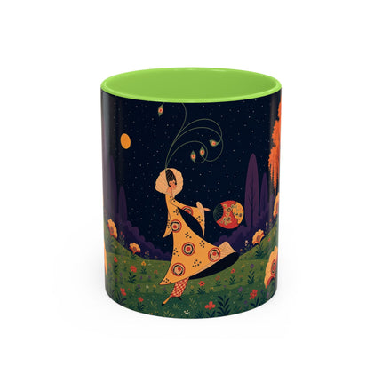 🌙🌼 The Moonlit Floral Dancer Colorful Mug – Art Deco Garden Fantasy