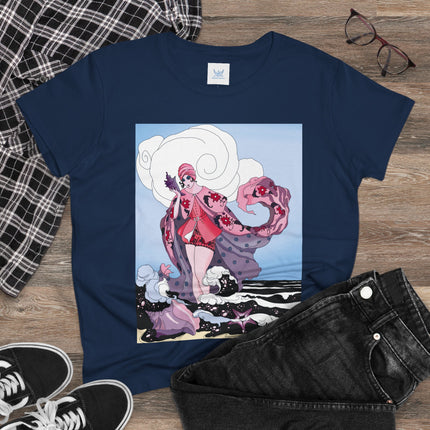 Goddess of the Swirling Sea Midweight Cotton Tee