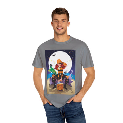 Moonlit Pirate Halloween Unisex Garment-Dyed T-shirt
