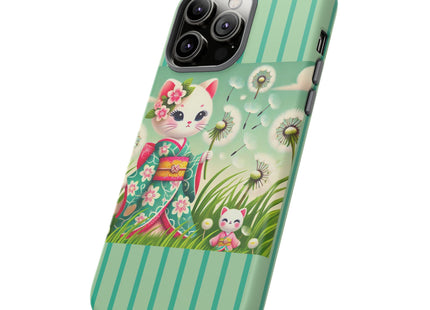 Geisha Kitten and the Dandelion Phone Cases