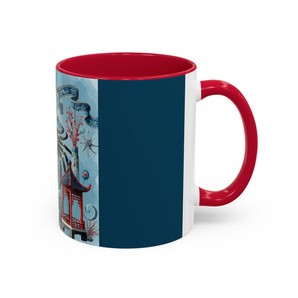 Spotted Crab & Pagoda Colorful Mug – Mystical Ocean & Asian Harmony