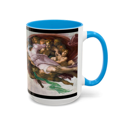 The Creation of Adam by Michelangelo Buonarroti Colorful Mugs (11oz, 15oz)