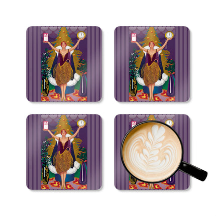 Countdown to Christmas Elegance Corkwood Coaster Set
