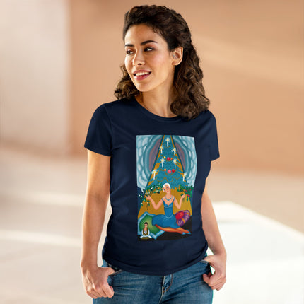 Art Deco Christmas Elegance Women's Midweight Cotton Tee
