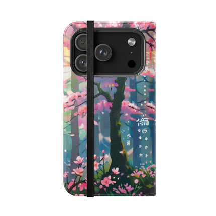 🦊⚔️ Cyberpunk Samurai Maiden Flip Case – Neon Grace & Warrior Courage
