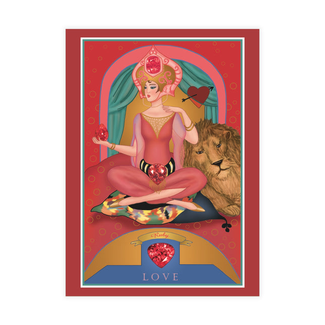 July & Ruby (from the Gem Series) by Sofia Chiostri Postcards (envelopes included) - Bundles of 10, 30, 50 Pieces