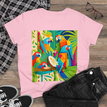 Colorful Macaws Women's Midweight Cotton Tee