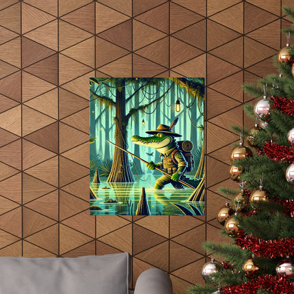 🐊🌿 Swamp Stalker Matte Vertical Poster – Mystery, Power & Primal Adventure